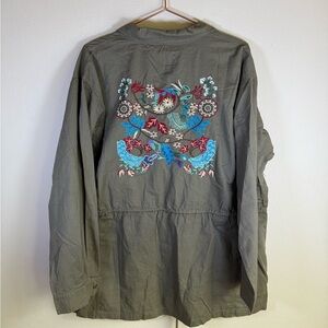 Hayden Embroidered Utility Jacket – NWT ✨🌿 1XL